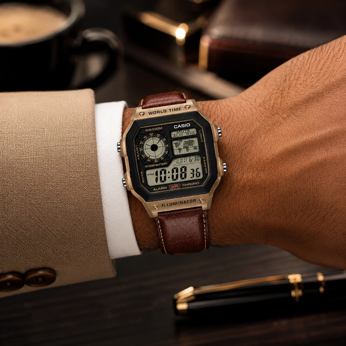 CASIO AE 1200 LEATHER