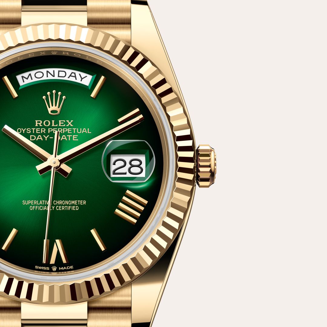 Rolex Day-Date 41 Gold Green Watch